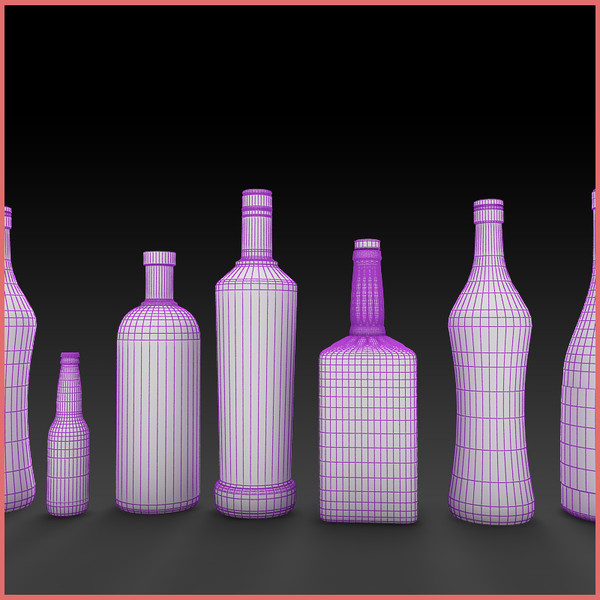 liquer bottles 3d model - Liquer Bottles Collection by ofirc1